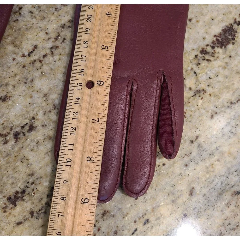 Vintage Size S/M Rusty Brown Sears Faux Leather Knit Lined Driving Gloves